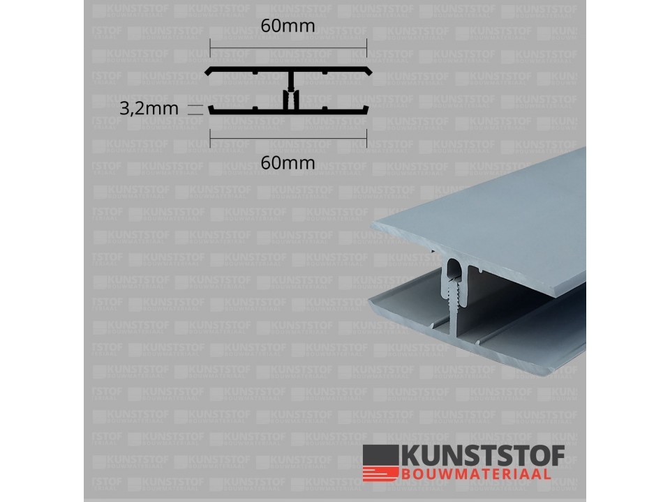Verbindingsprofiel 2-delig - Eurotexx Grijs RAL 7001