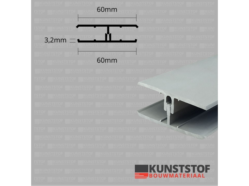 Verbindingsprofiel 2-delig - Eurotexx Lichtgrijs afbeelding