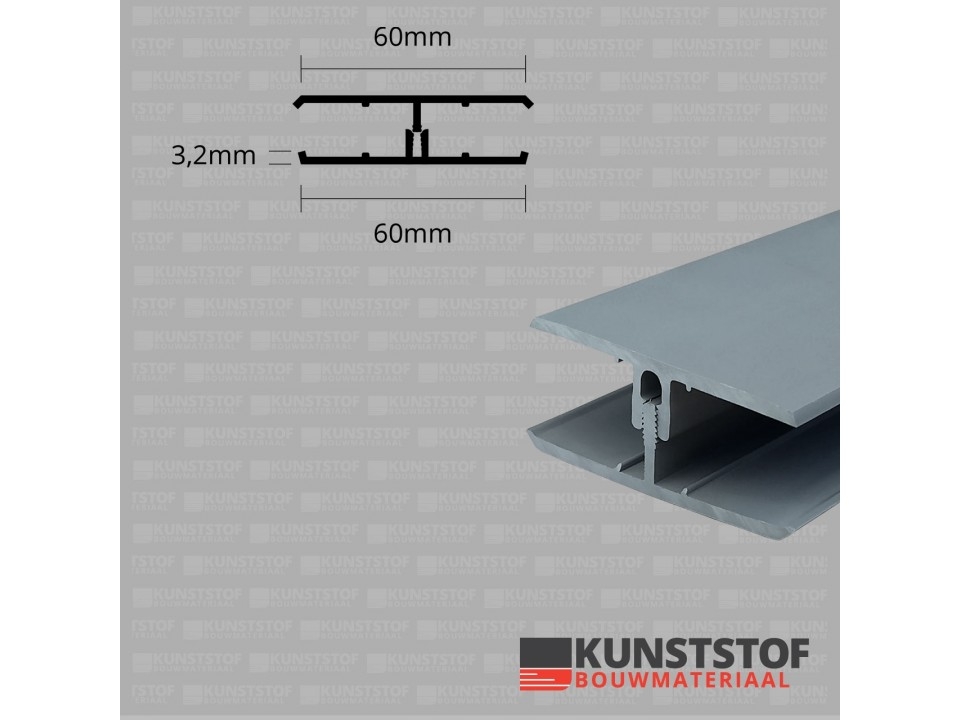Verbindingsprofiel 2-delig - Eurotexx Quartzgrijs RAL 7045
