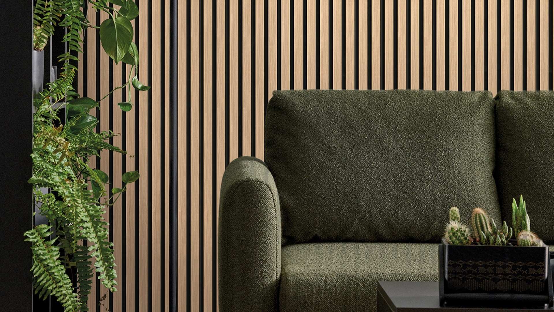 Lattenwand walnoot als warme accentwand