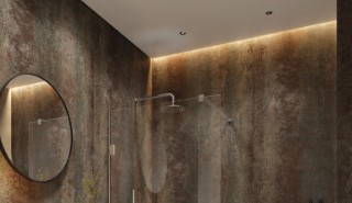 SPC wandpanelen in een waterdichte badkamer SPC wandpanelen in een waterdichte badkamer